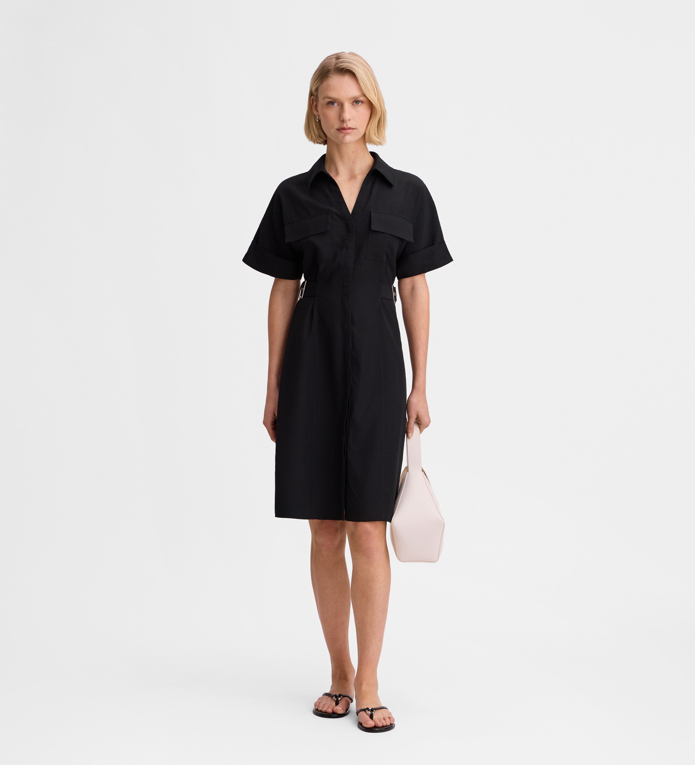 Vestido camisero hebillas