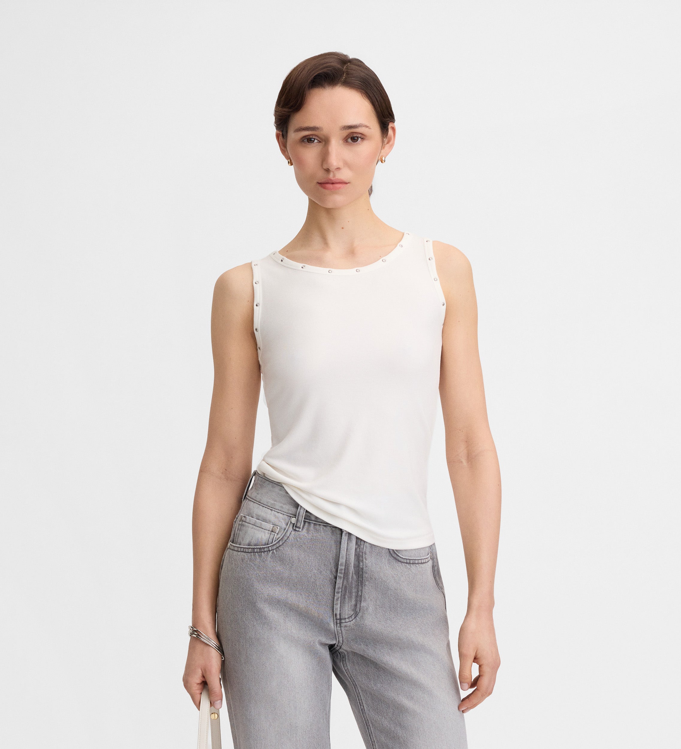 T-shirt sans manches rivets