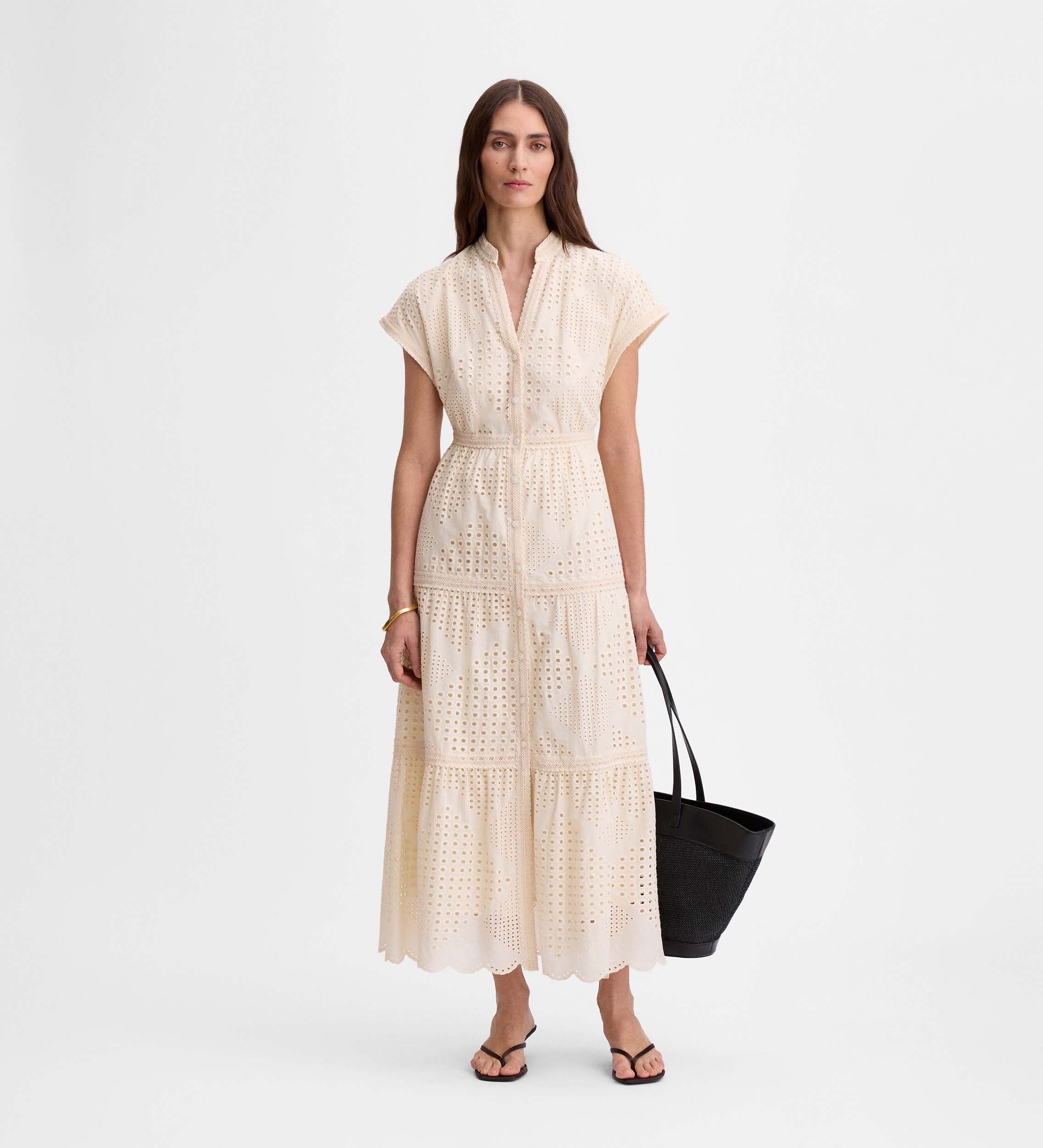 Vestido algodón bordado