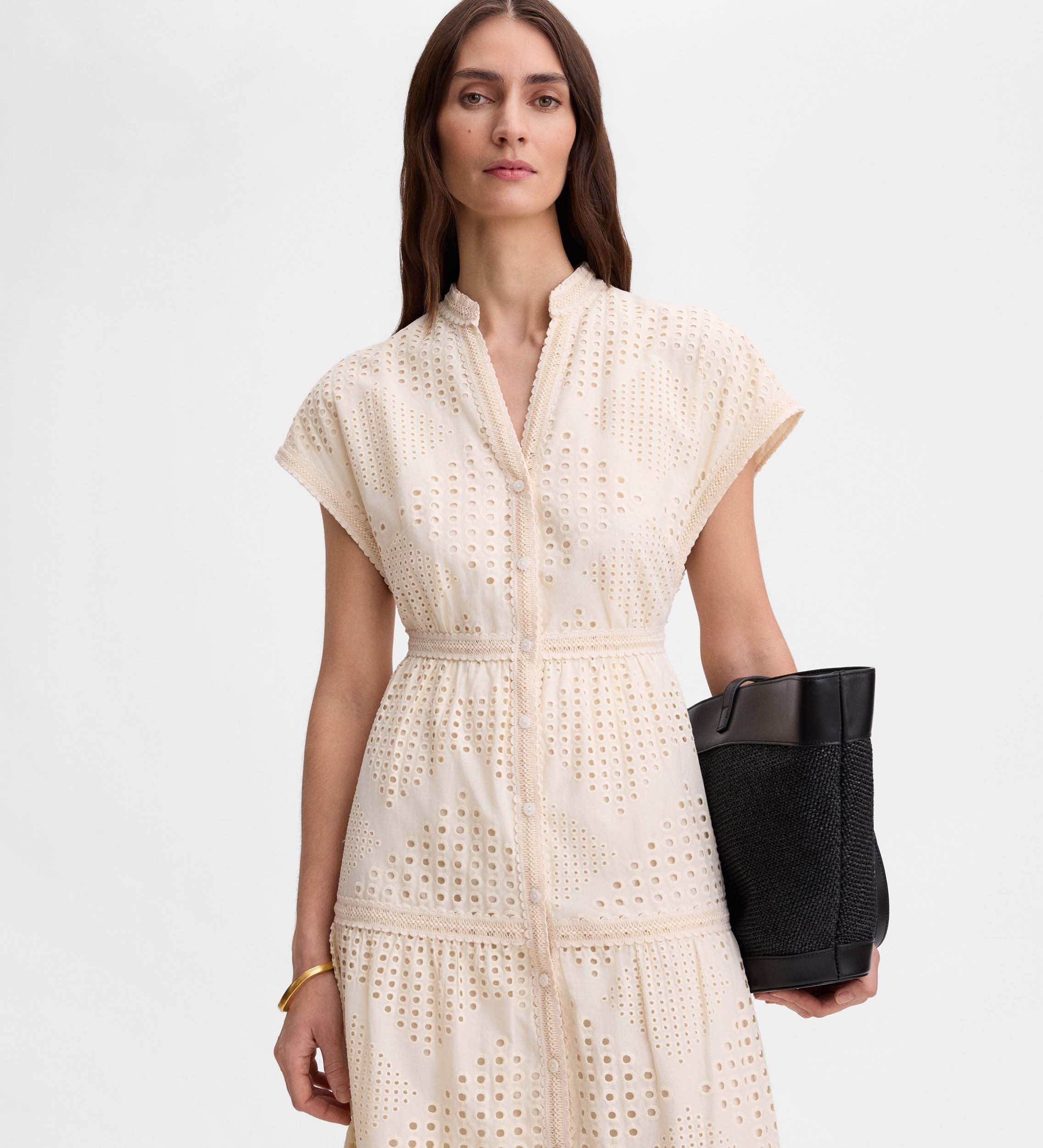 Vestido algodón bordado