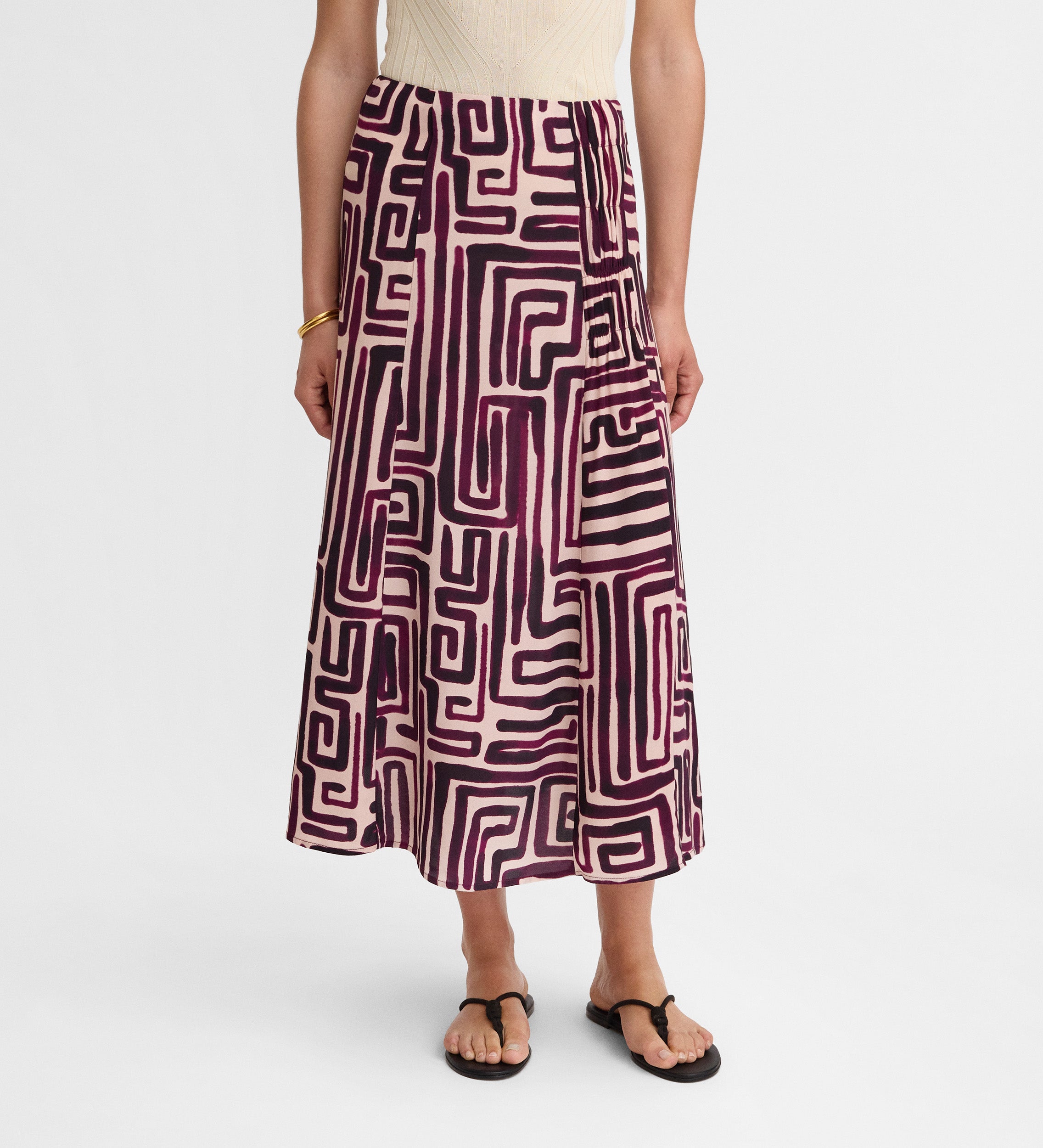 Falda estampada midi