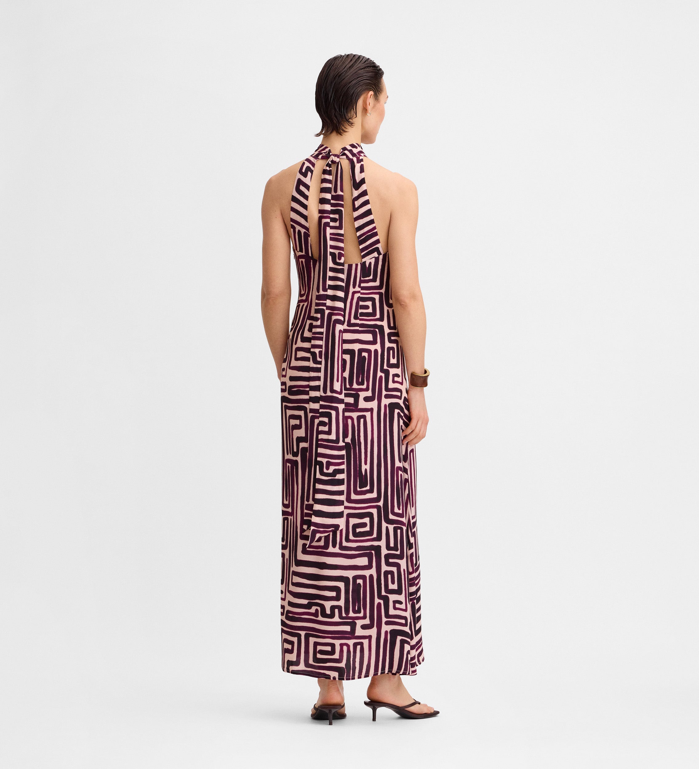 Vestido halter estampado