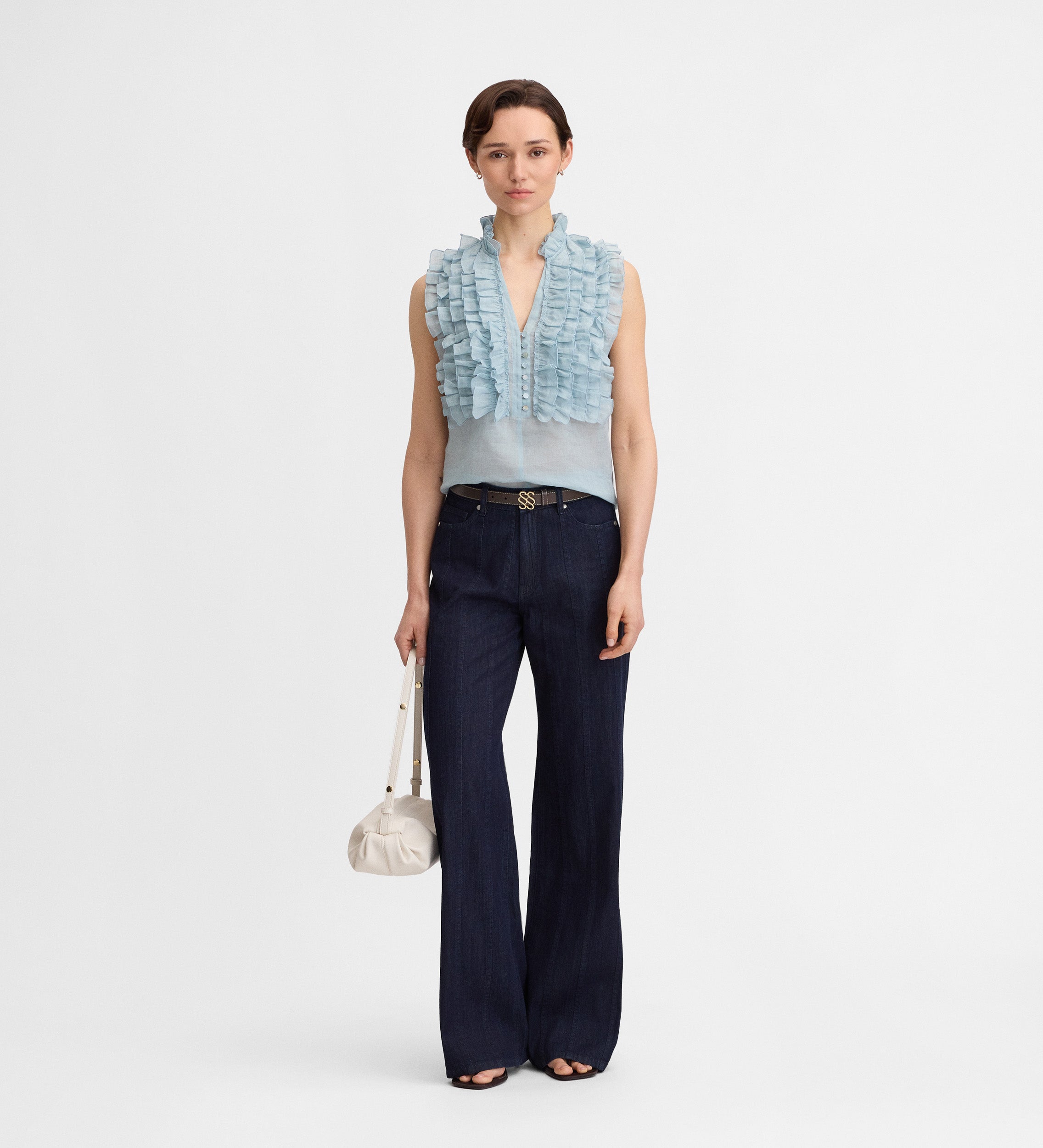 Blusa lino volantes