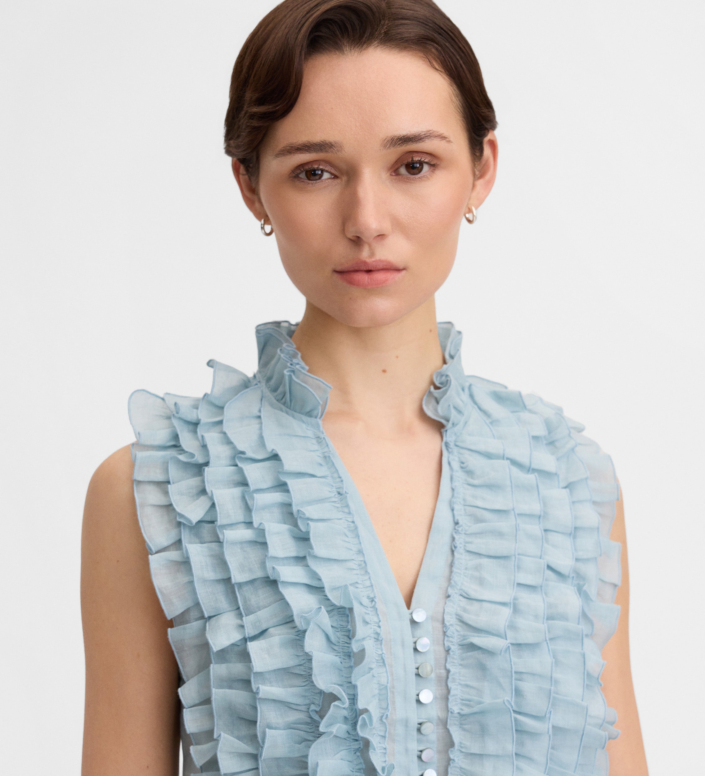 Blusa lino volantes