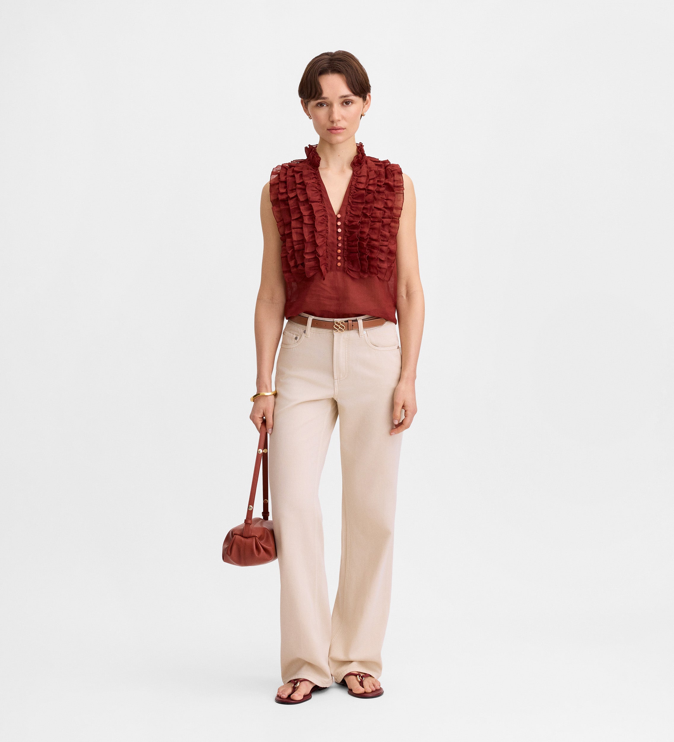 Blusa lino volantes