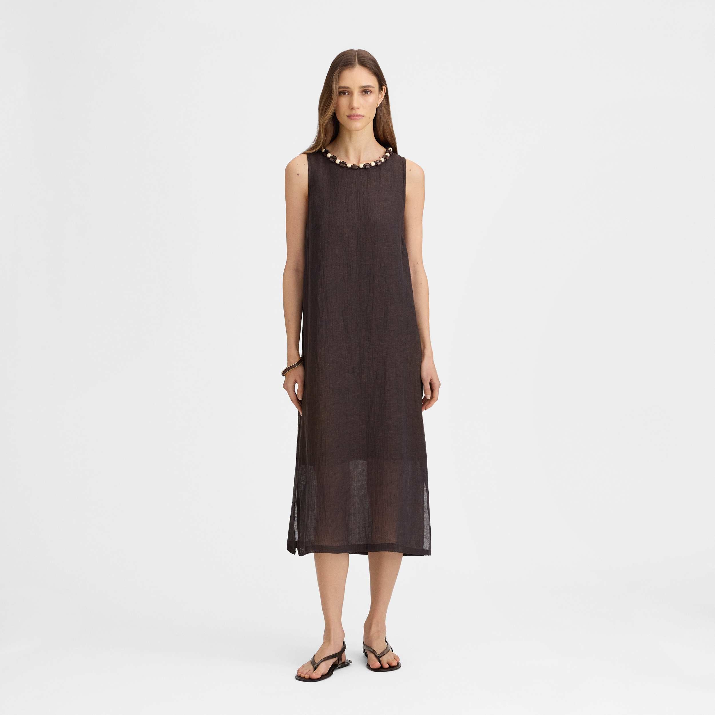 Linen midi dress