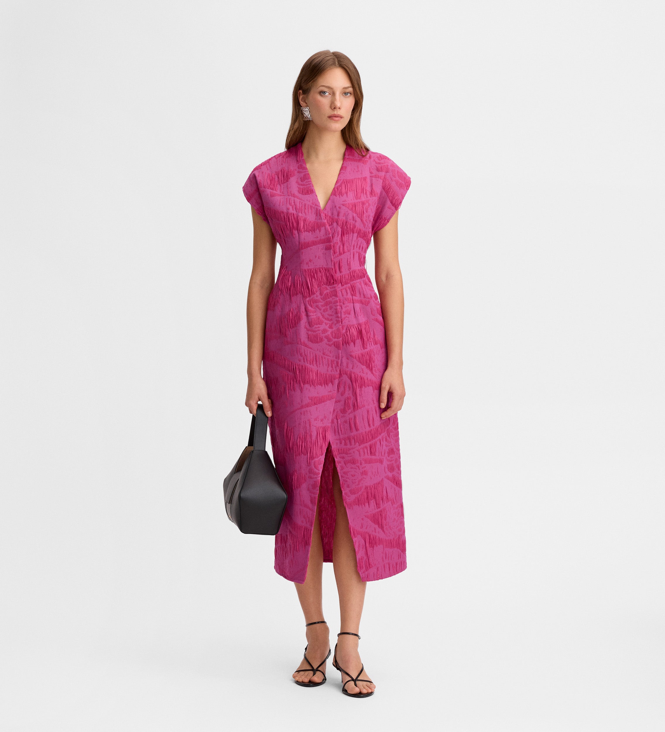 Vestido cruzado jacquard