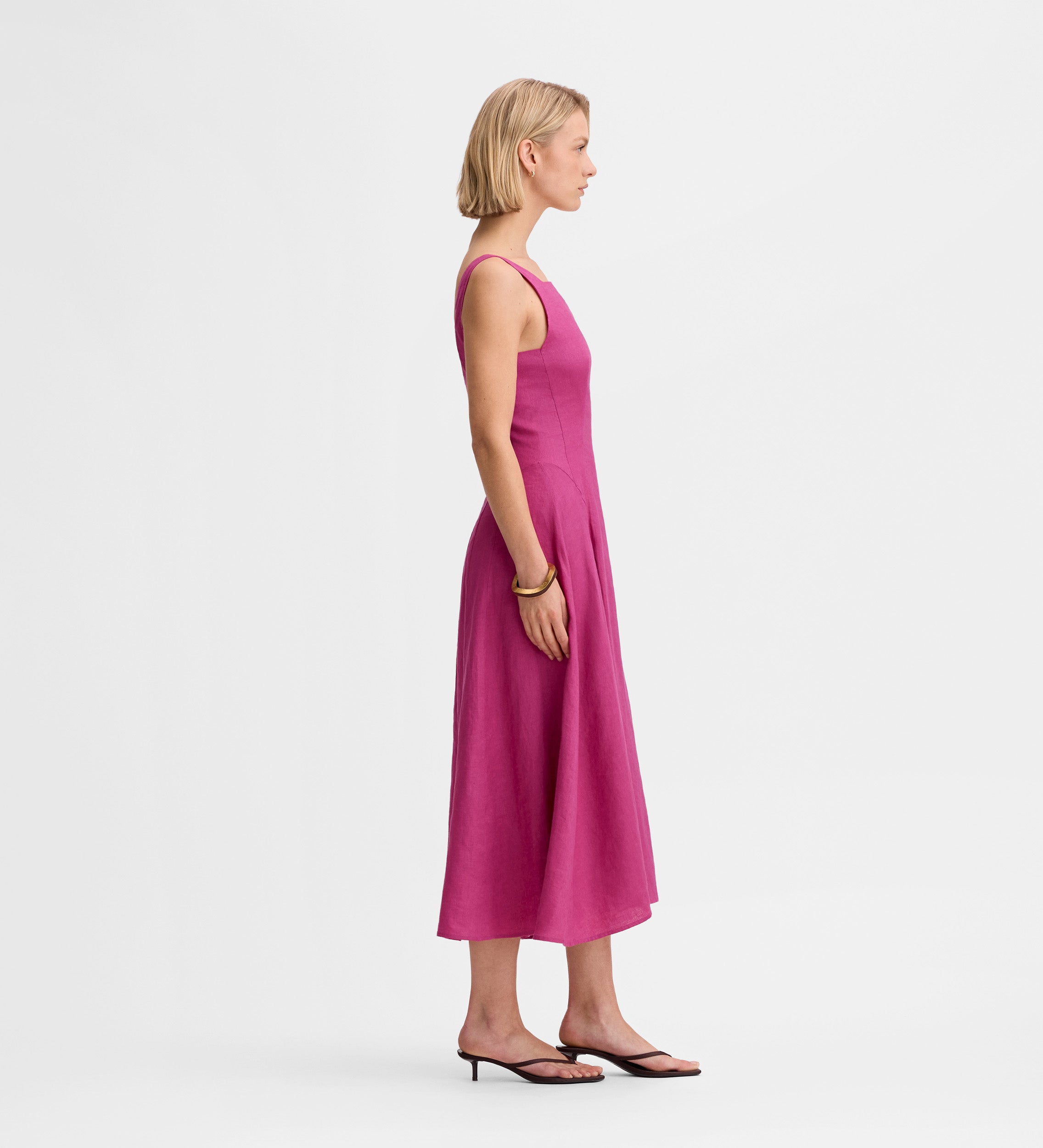 Linen midi dress
