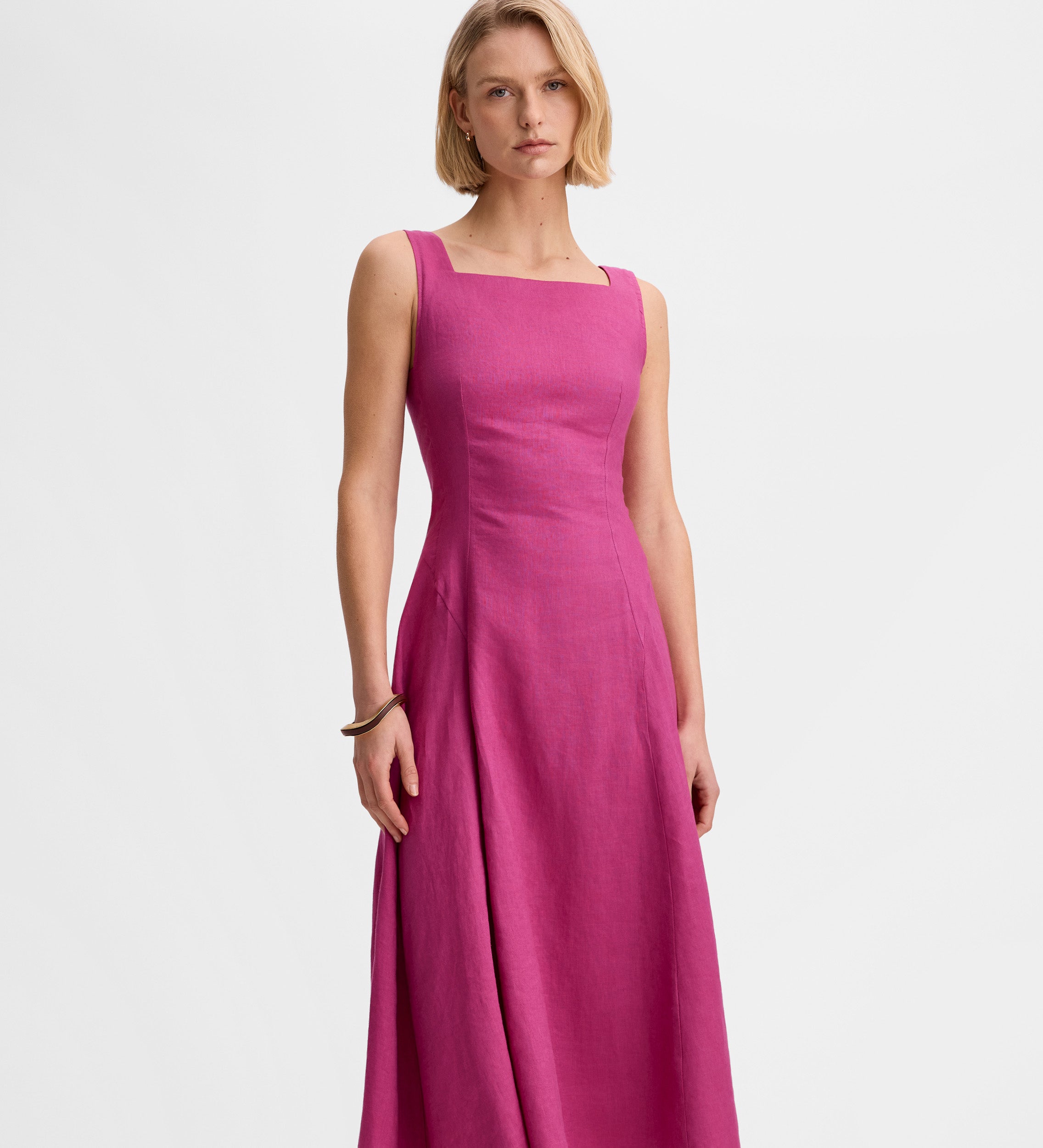 Linen midi dress