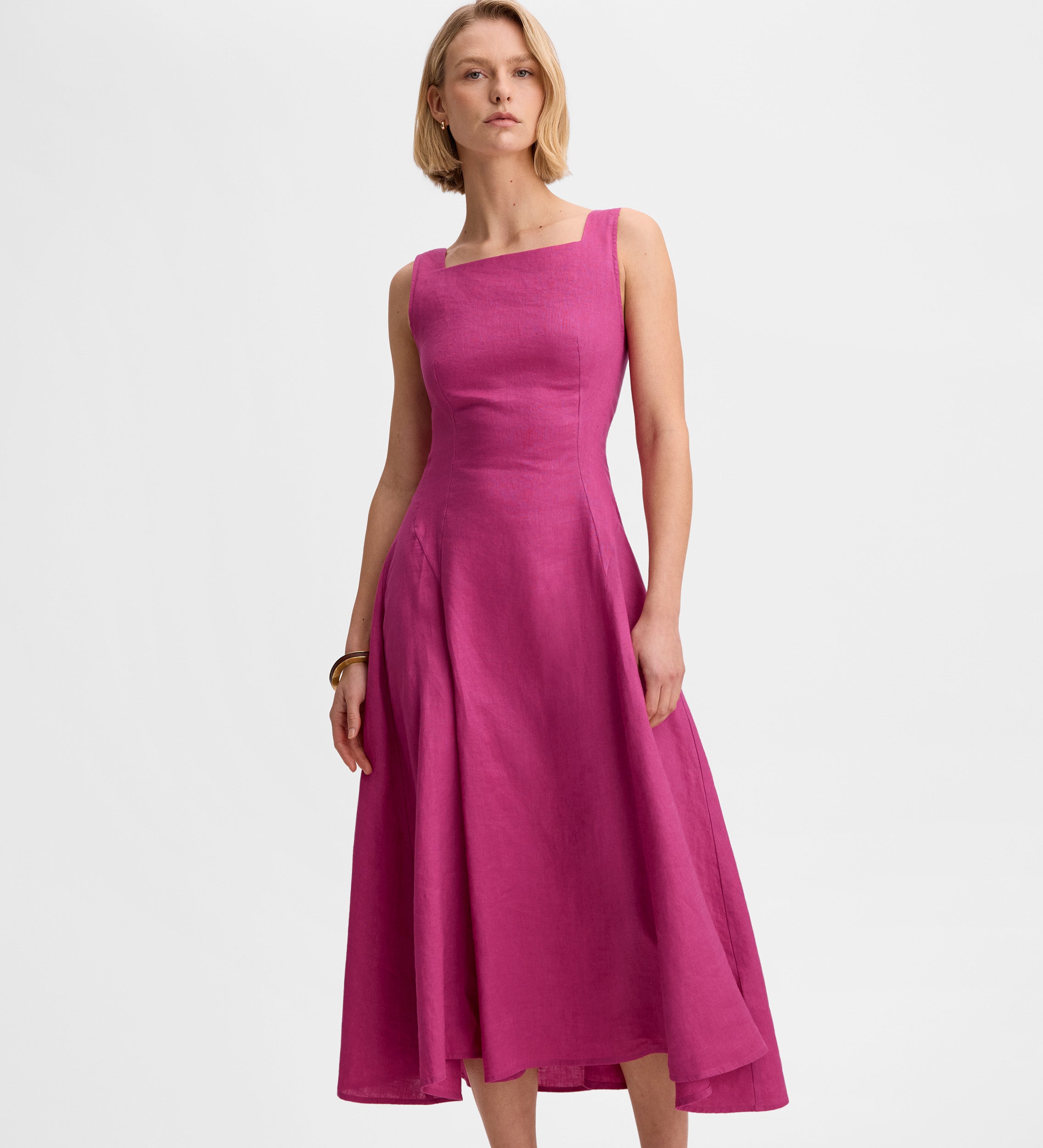 Linen midi dress