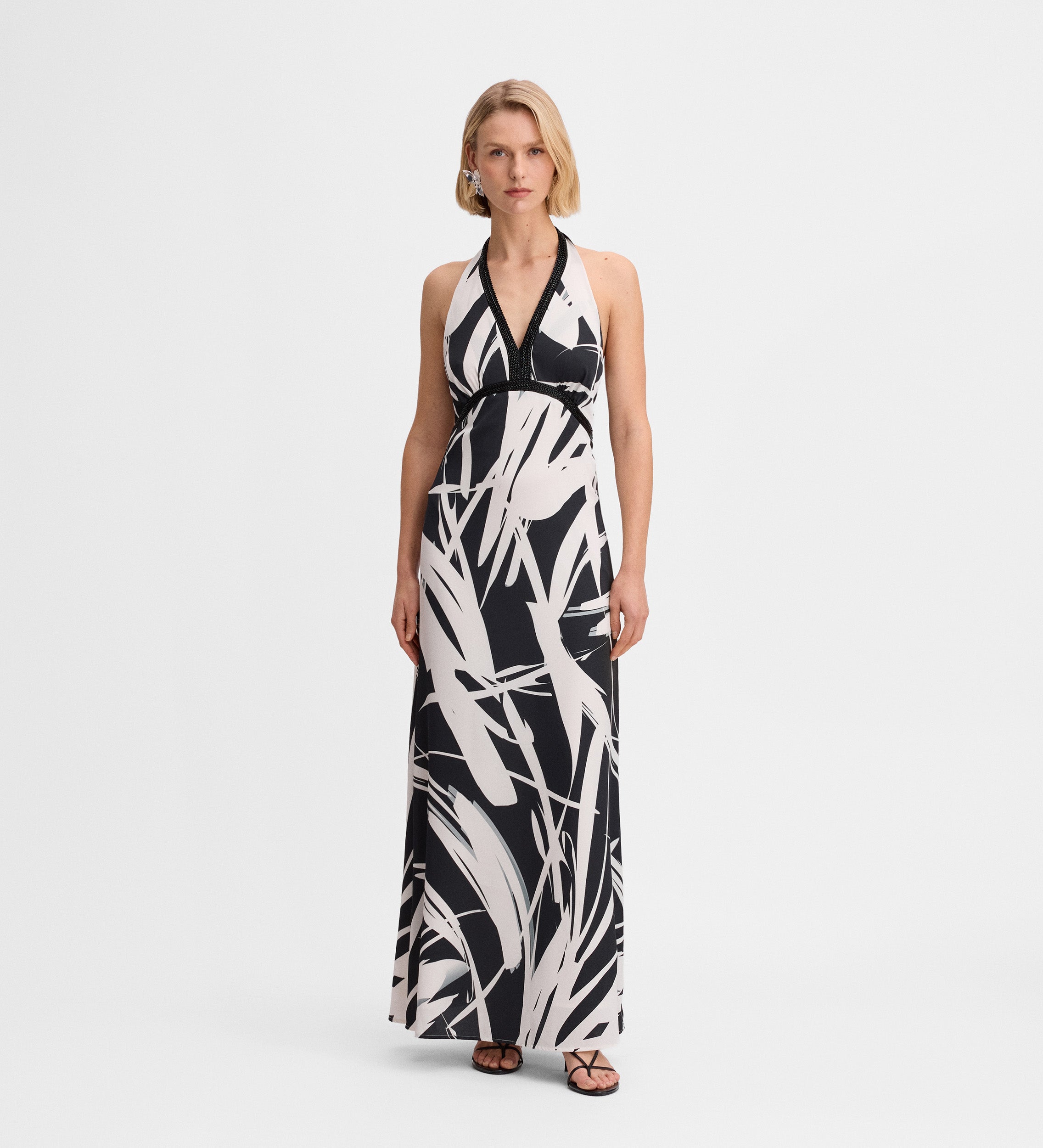 Robe longue en satin