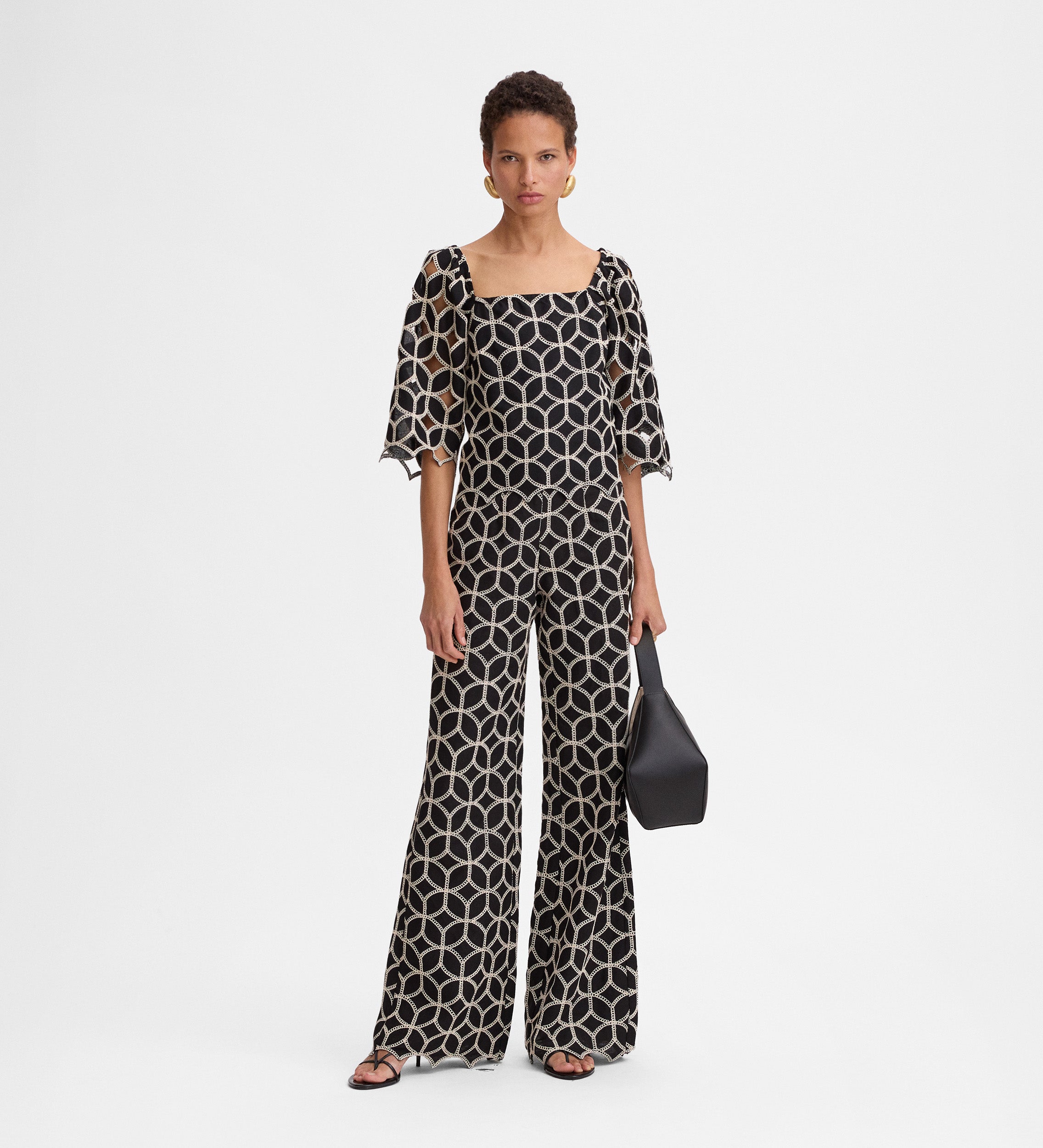 Embroidered palazzo pants