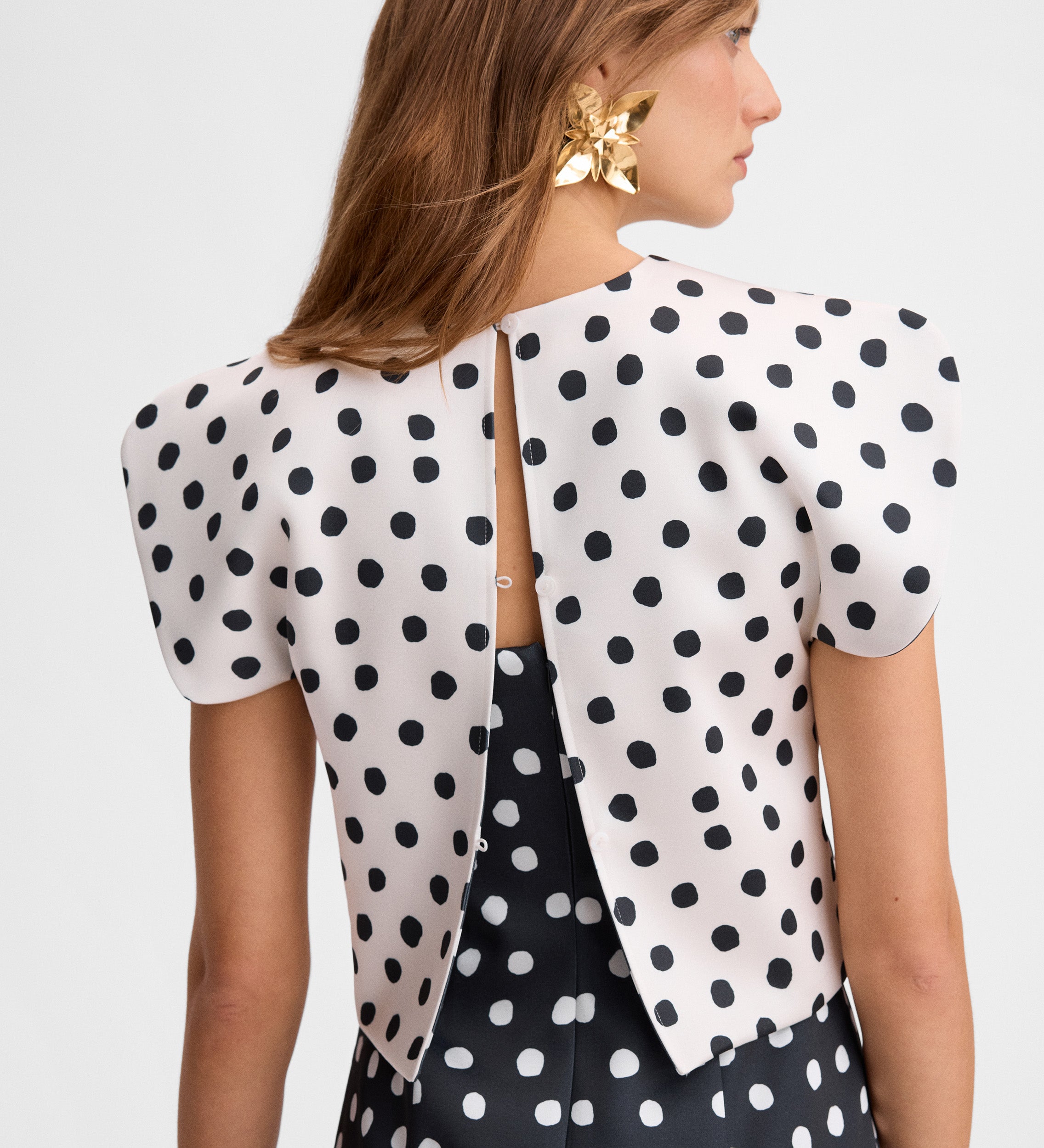 Top satén estampado
