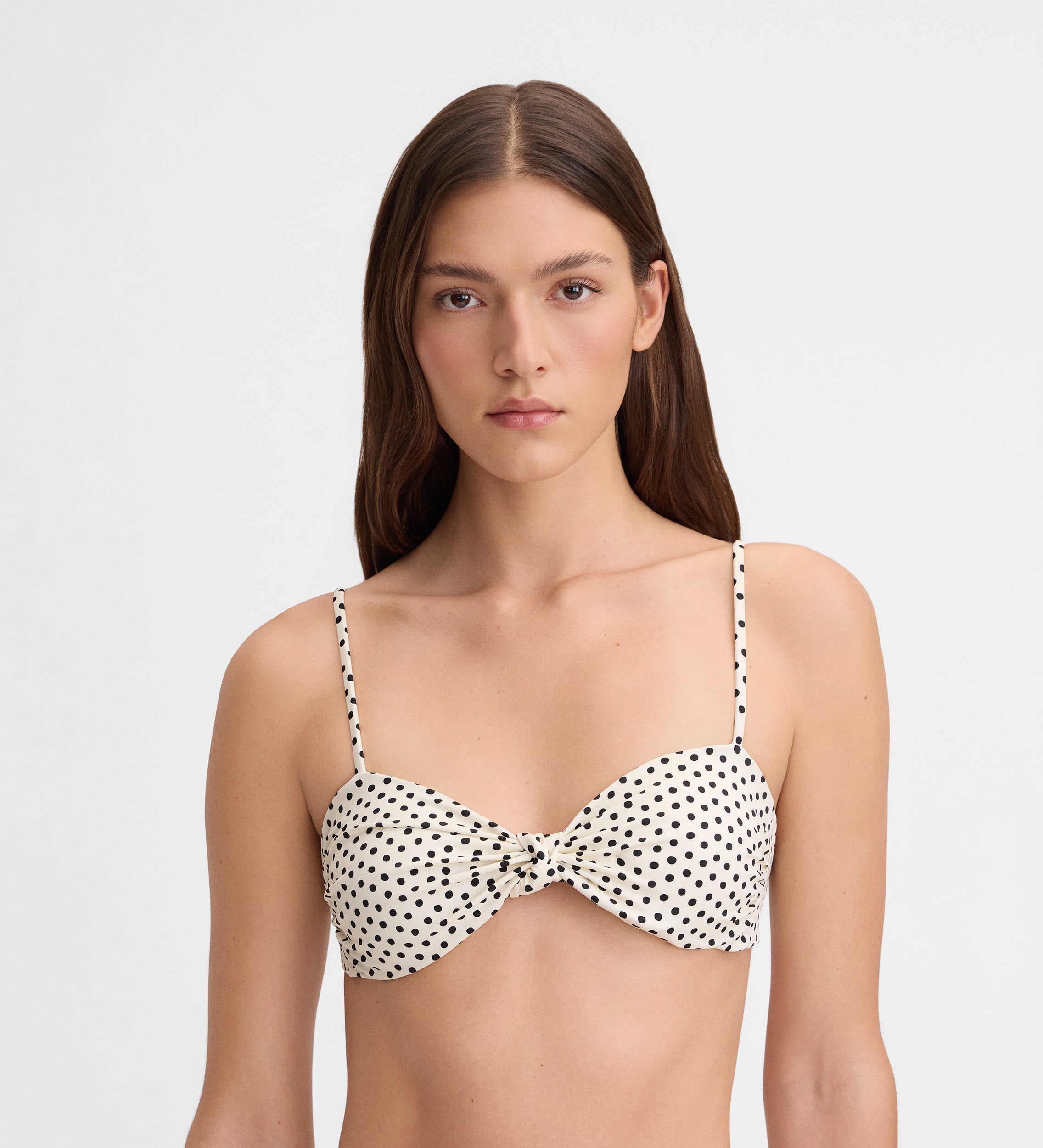 Top bikini fruncido estampado