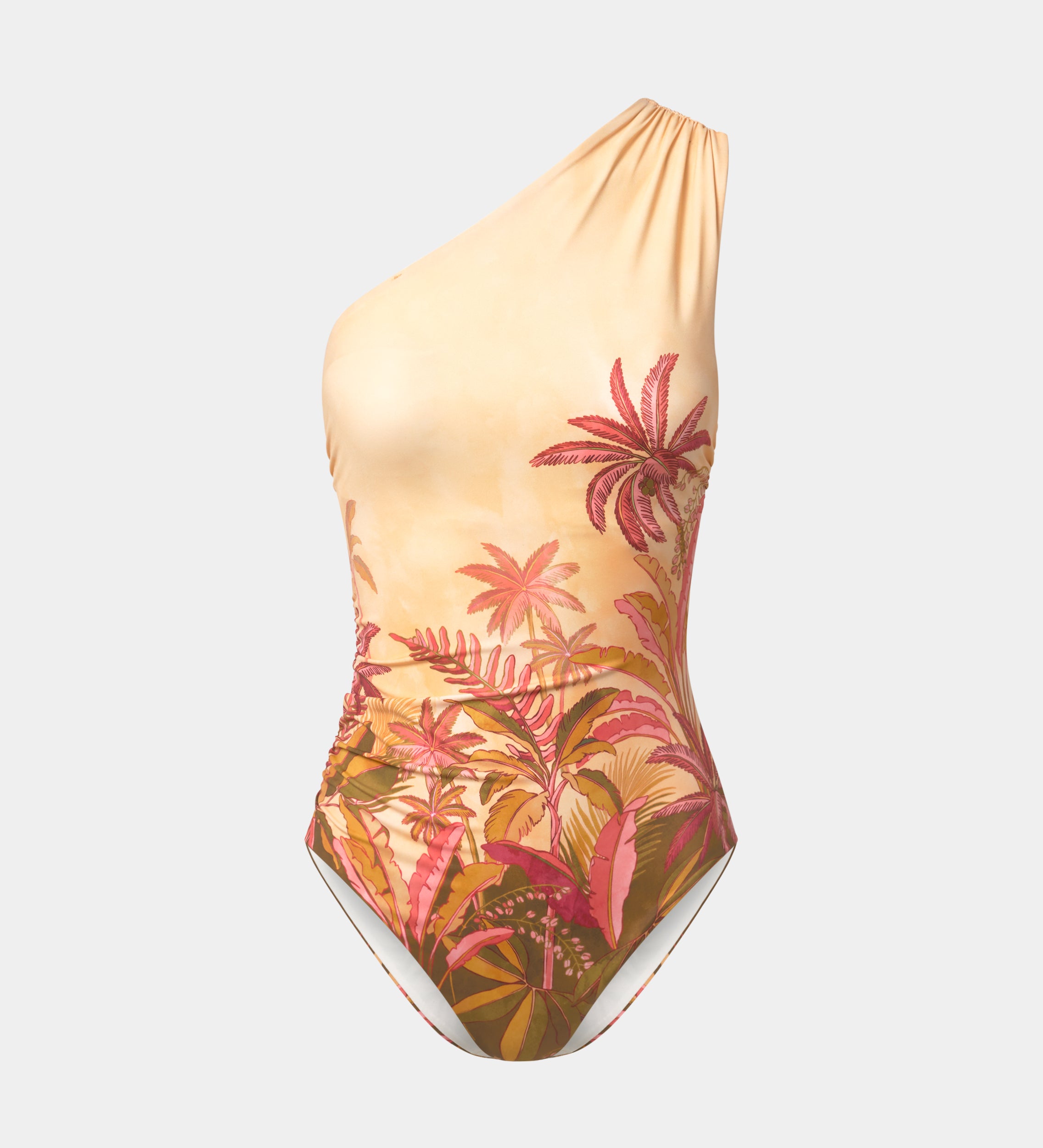 Bañador estampado escote asimétrico