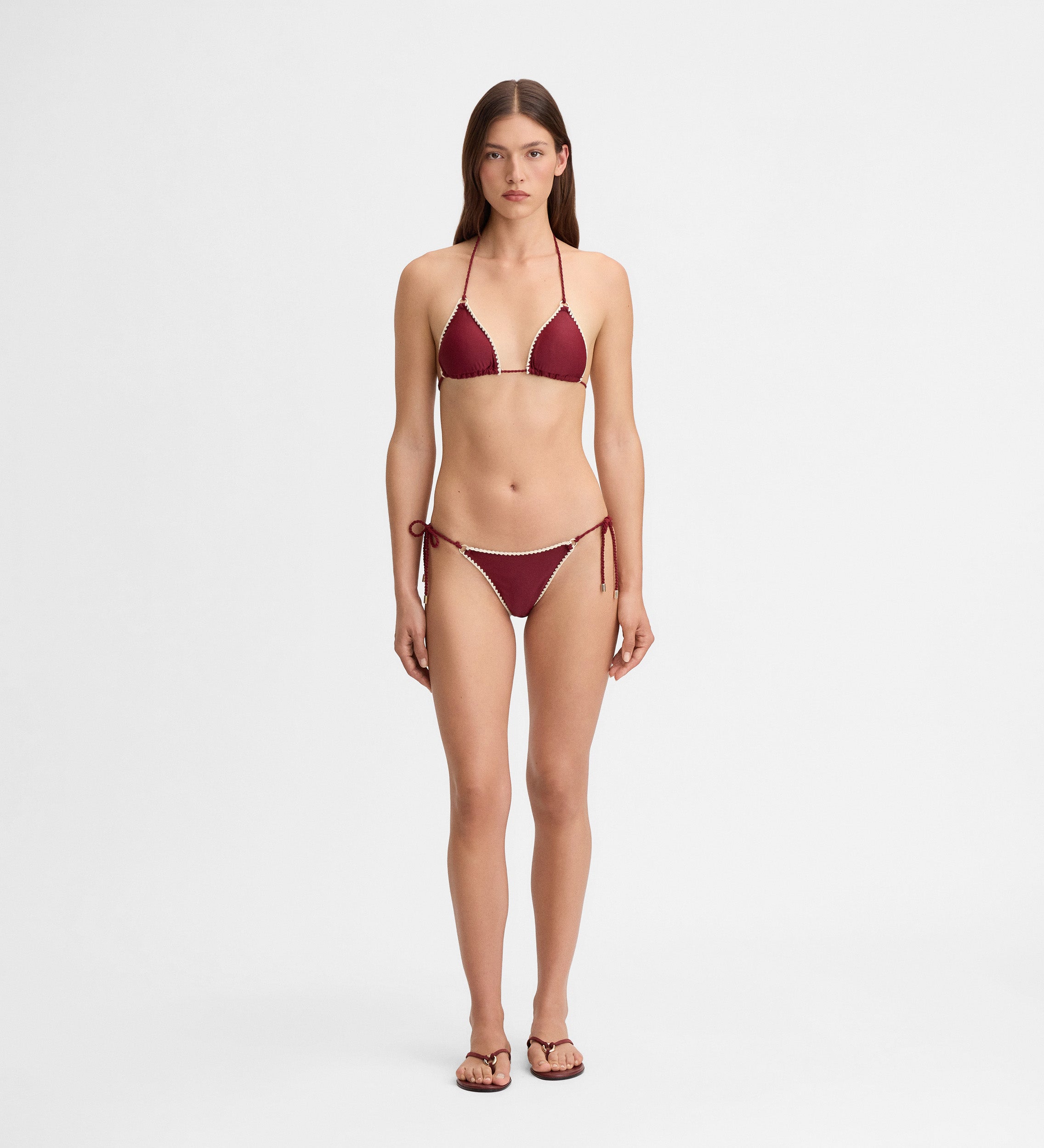 Top bikini pespuntes decorativos