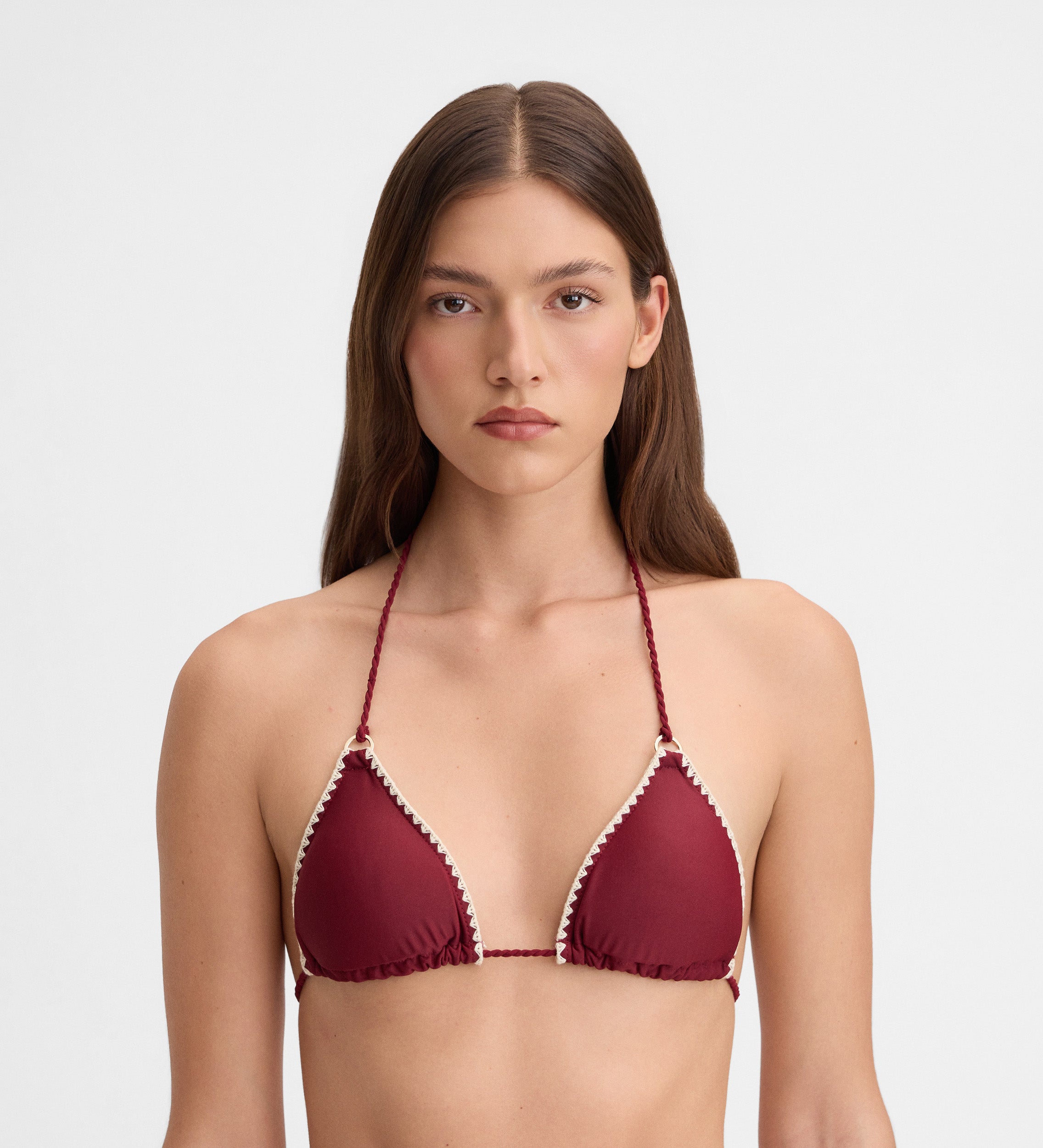 Top bikini pespuntes decorativos