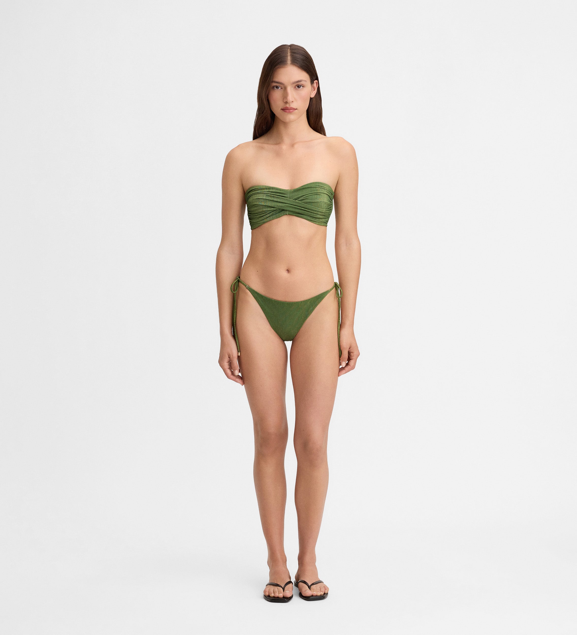 Top bikini bandeau drapeado