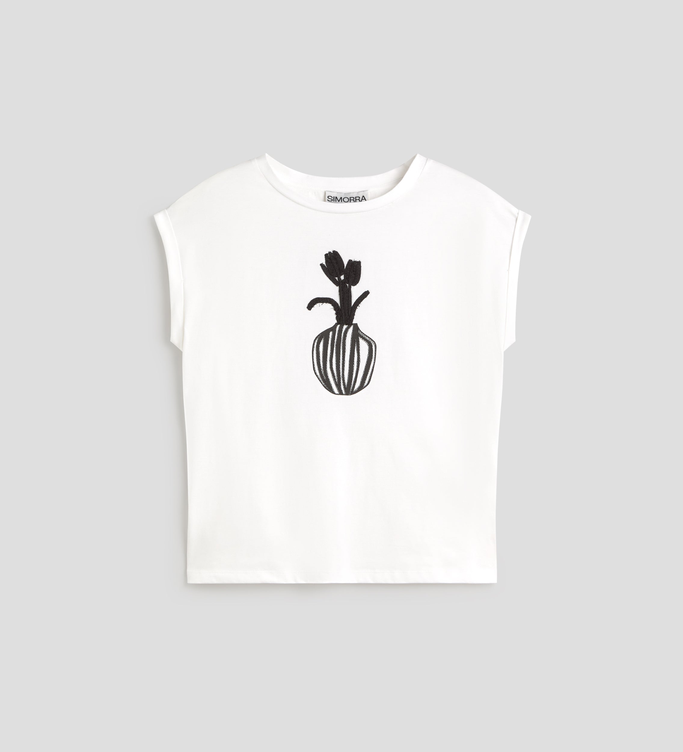 T-shirt brodé fleurs