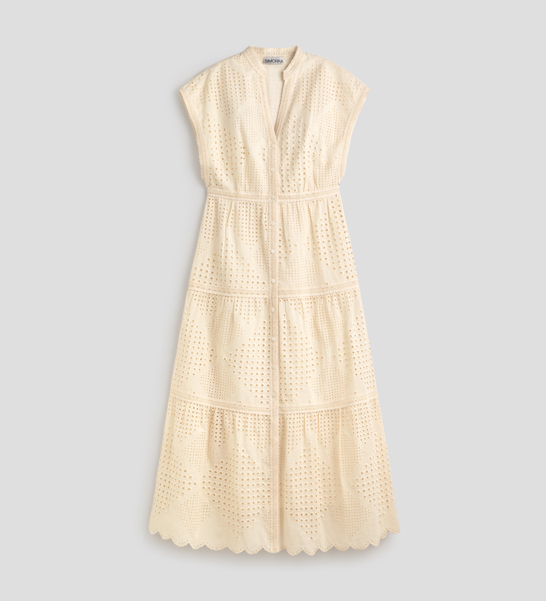 Vestido algodón bordado