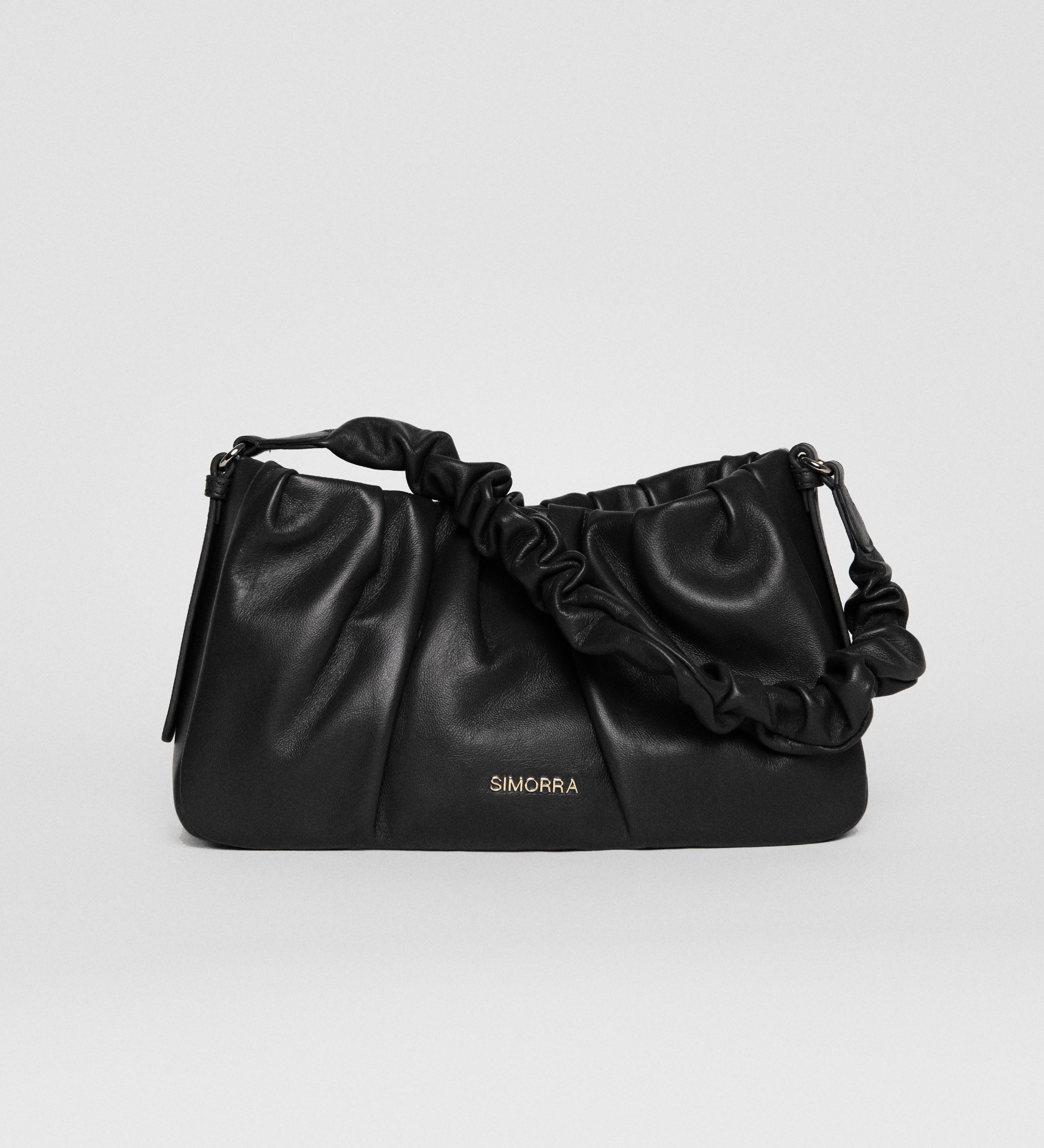 Bolso piel drapeado