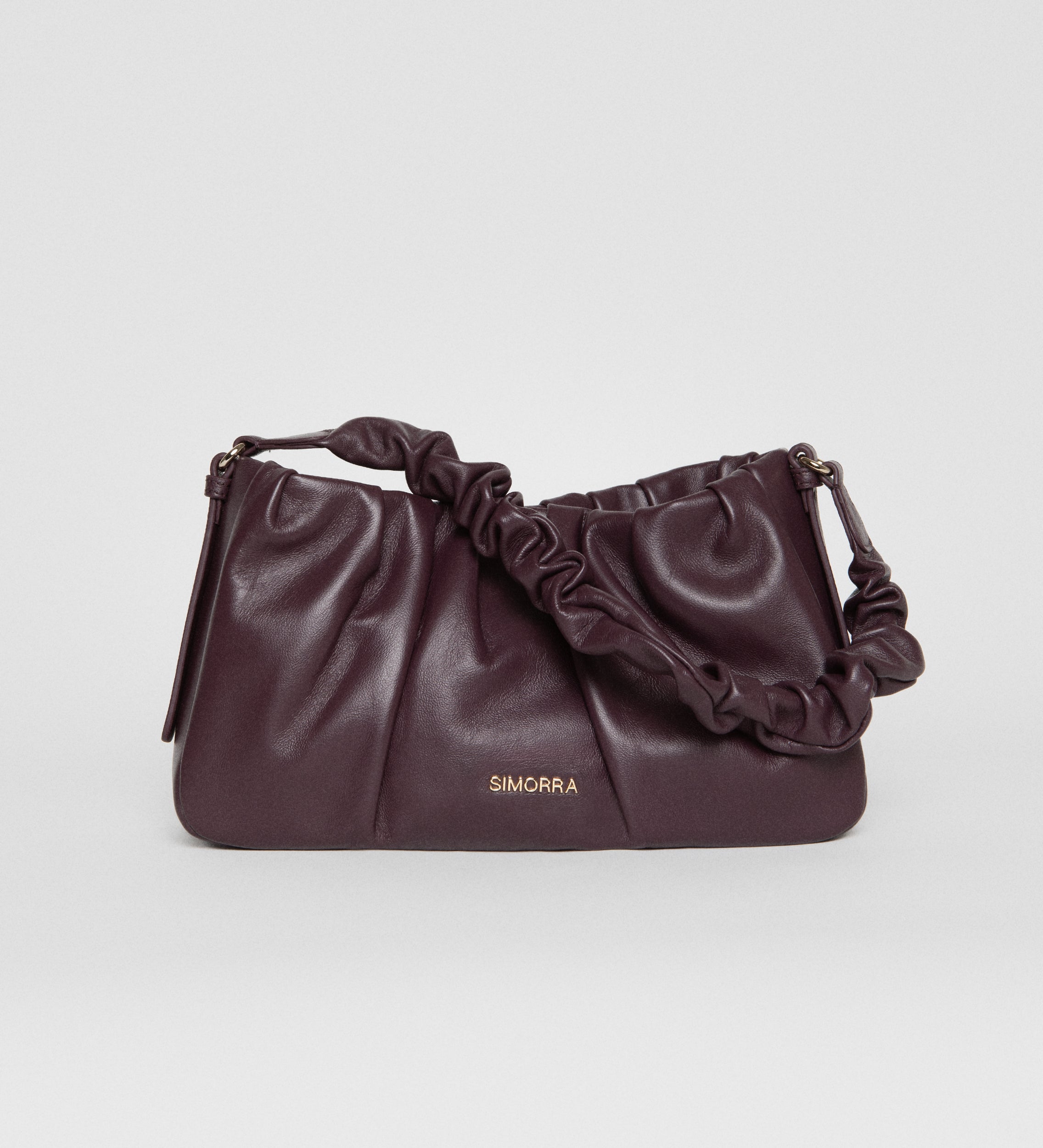 Bolso piel drapeado